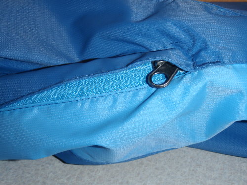Detail of the pit zip with no zipper pull
